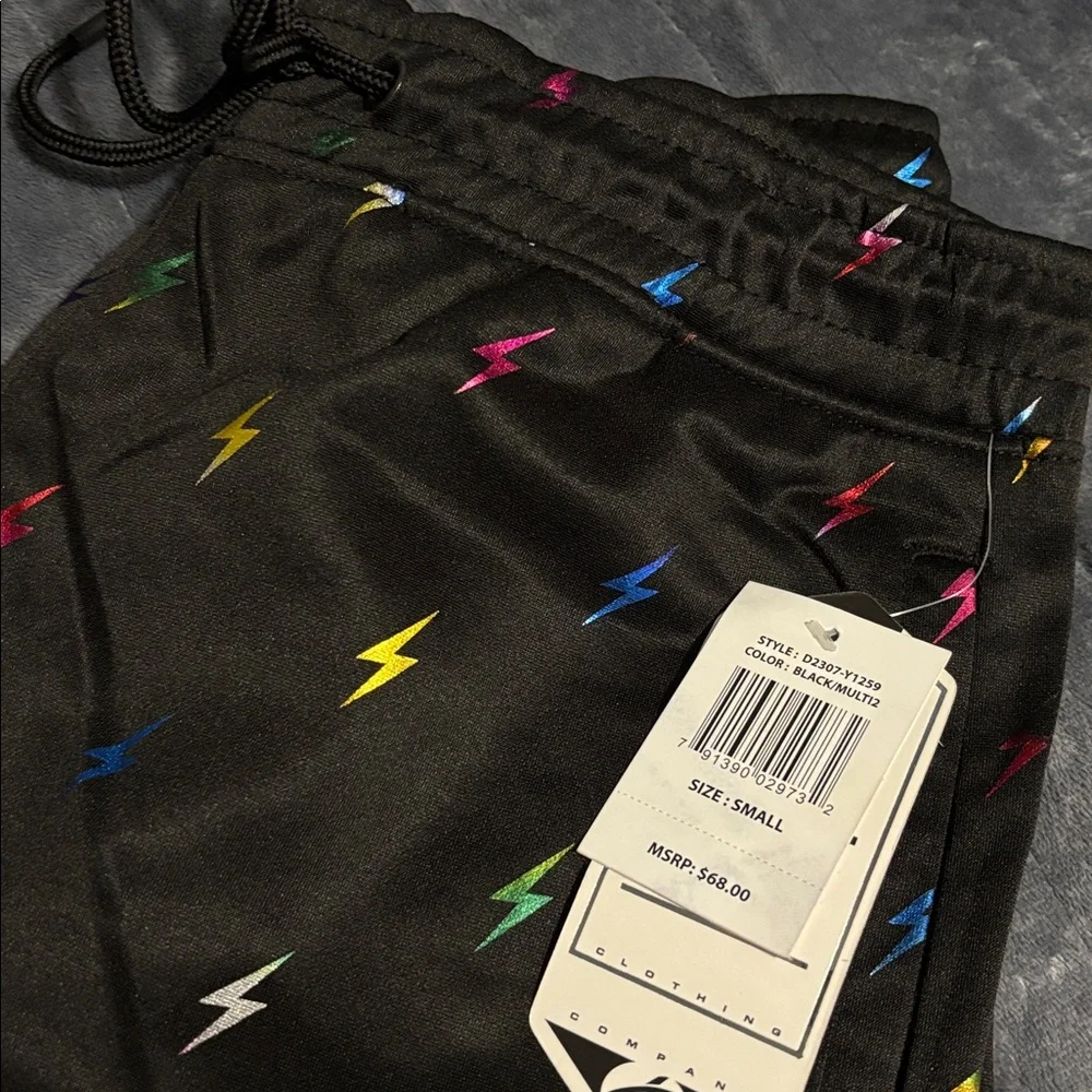 Men's Black Lightning Bolt Shorts - Picture 3 of 3